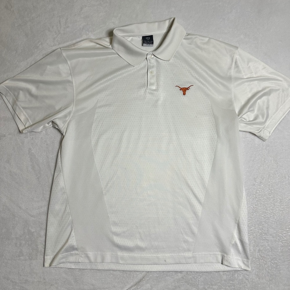 Nike Dri-FIT Texas Longhorns Men's XL White Polo Shirt Perforated Mesh Football